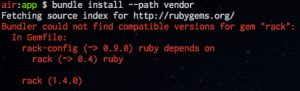 bundle install に失敗